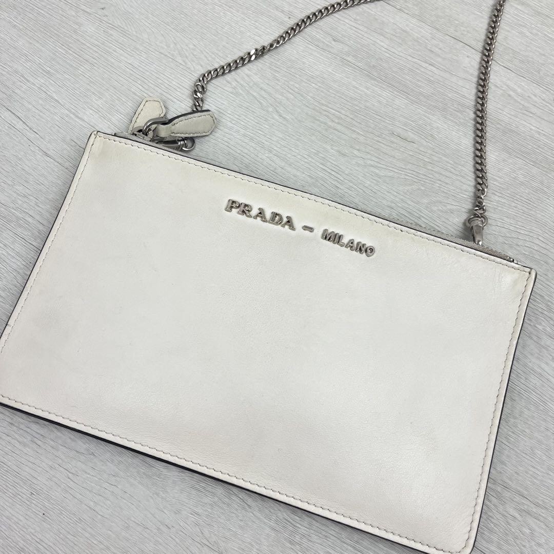 Prada Rare Chain Shoulder Bag Convertible 2Way Clutch