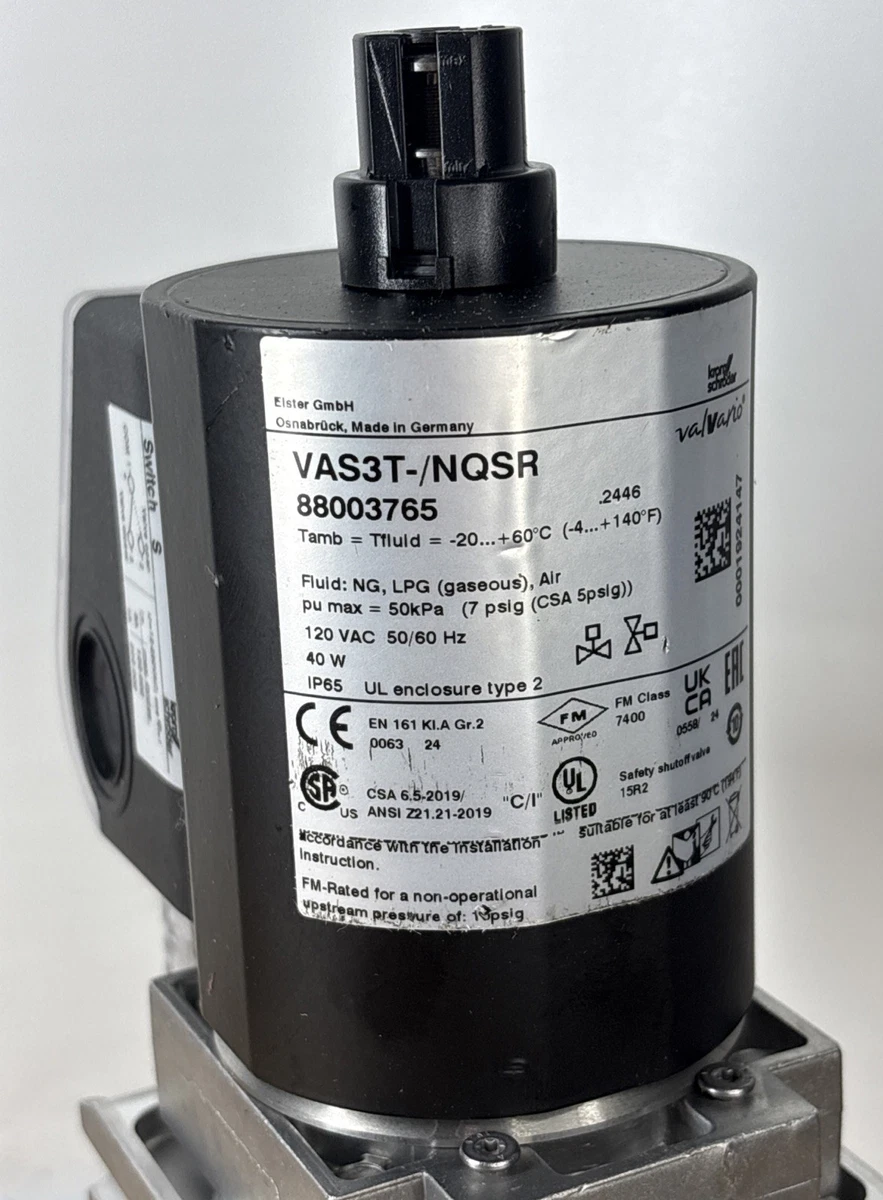 Kromschroder VAS3T-/NQSR Gas Safety Shutoff Solenoid Valve 8803765 120VAC photo 2