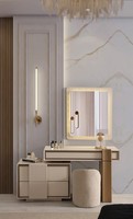 Beiger Schminktisch LuxuriöSer Spiegel Schlafzimmer Set Edle MöBel