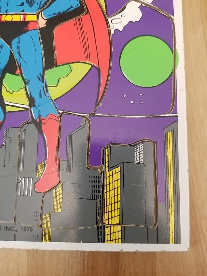 Rompecabezas de madera vintage 1976 DC Comics Superman Playskool 18 piezas Foto 4 de 4