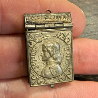Antique French Joan of Arc Micro Mini Booklet Pendant “La Vie de Jeanne d’Arc”