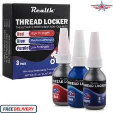 Red Purple and Blue Lock Tight Threadlocker 10ml-3Pack, Low, Medium and High Str