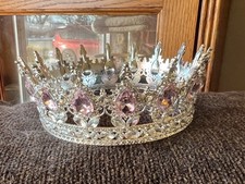 NEW - Pink Queen Crown for Women Crystal Rhinestone Tiara from FELTENT - METAL