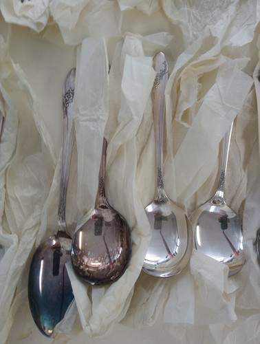 48 Pcs.,QUEEN BESS, Silverplate, Betty Crocker,NEVER USED,With Papers - Picture 12 of 24
