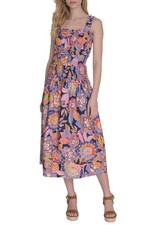 Eliza J Womens Cotton Smocked Waist Floral Print Dress 16 Multi - NWT $138