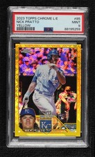 2023 Chrome Logofractor Edition Yellow Refractor 24/75 Nick Pratto PSA 9 07b3