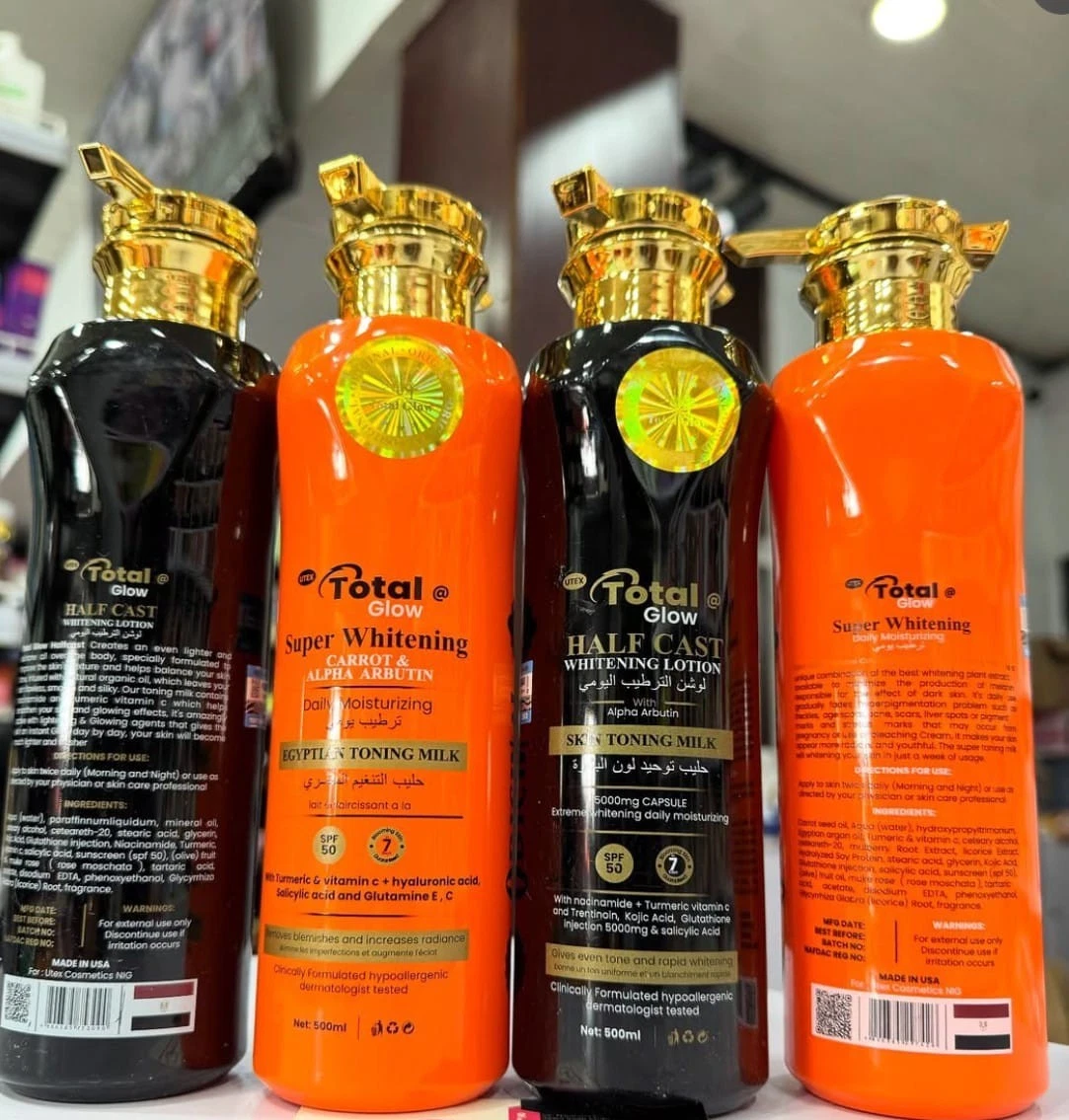 Total Glow Super Whitening Carrot &Alpha Abutin Egyptian Toning Milk 500ml