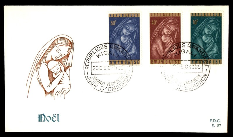 Mayfairstamps Rwanda FDC 1965 Mary and Jesus Painting Kigali First Day Cover aaz