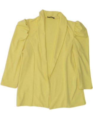 Quiz Damen offener Blazer Jacke UK 16 Large gelb Polyester HO08