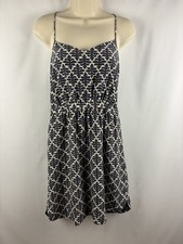 Madewell 100% Silk Cami Dress Womens 10 Blue White Floral Lined Sundress