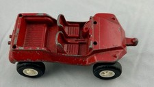 Vintage Diecast 1969 TOOTSIE TOY Red JEEP W/Trailer Hitch Jeepster Made In USA