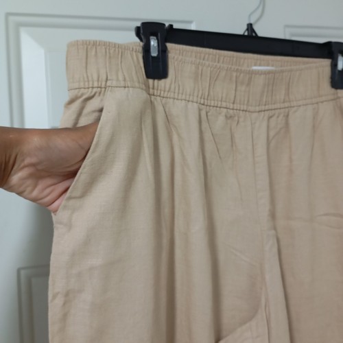 On 34th Women's Linen-Blend High-Rise Wide-Leg Pants Beige Size 0X - Picture 3 of 12