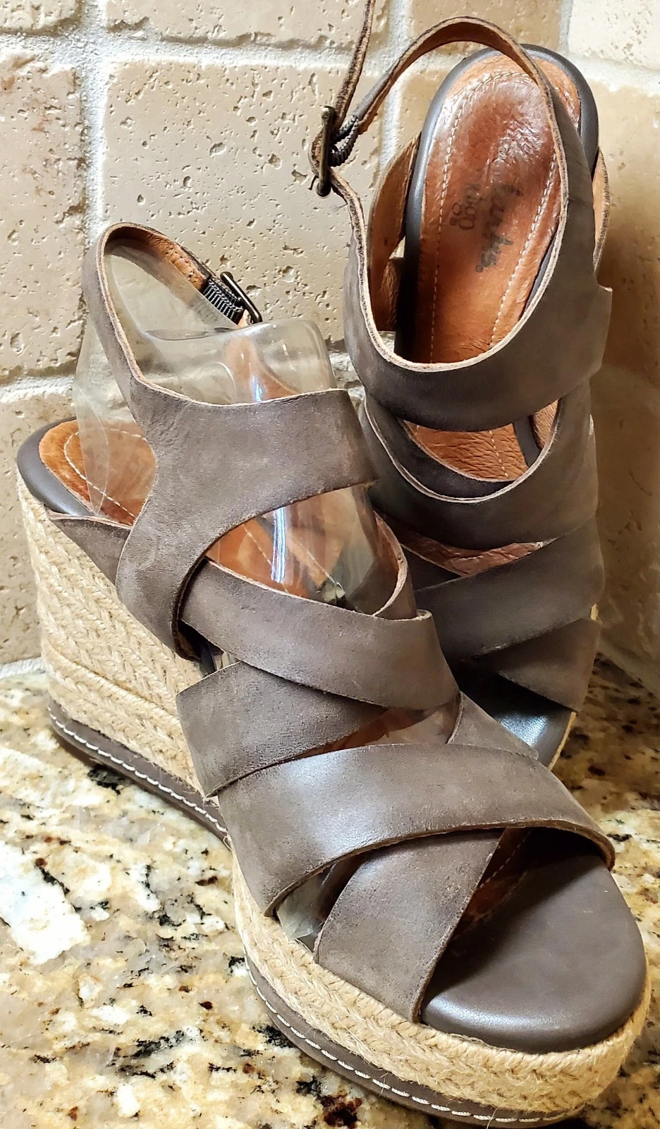 Clarks Indigo Amelia Drift espadrillas sandalo zeppa marrone donna 6M