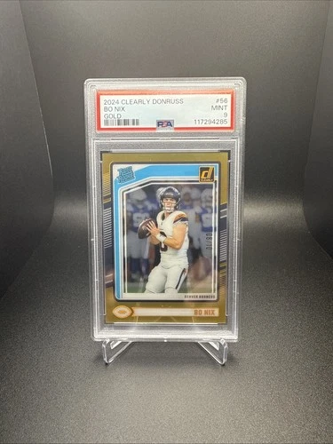 BO NIX 2024 CLEARLY DONRUSS RATED ROOKIE GOLD BRONCOS /10 PSA9 POP1