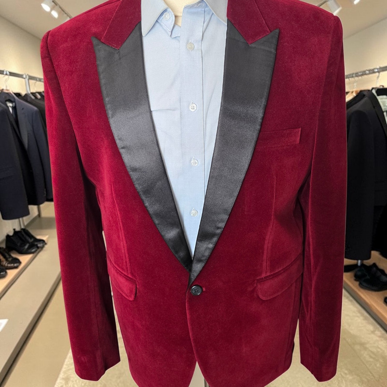 Vintage Velvet Peak Lapel Dinner Jacket 46L Tuxedo Jacket