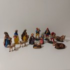 Vintage 13 Piece Nativity Set Figurines Plastic & Fontanini Resin Made In Italy