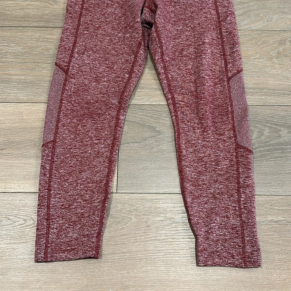 ROSA Victoria's Secret Jaspeado Granate Acanalado Acogedor Activo Yoga Leggings Talla M Foto 4 de 4