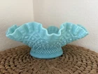Vintage Fenton Turquoise Epergne Diamond Lace Hobnail Bowl Base Only