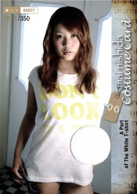 Hit's Unlimited Mai Nishida Costume Card White T-Shirt s/n 018/350 Card 06 MEM