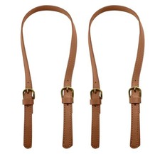2 Pack Adjustable Handbag Handles, Light Brown Leather 65cm to 71cm brown