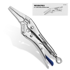 WORKPRO 6.5" Long Nose Locking Plier CR-MO Steel Construction w/Perforated Screw