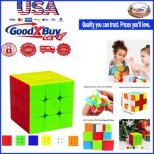 White Speed Cube 3x3 Puzzle Toy for Kids and Adults - Portable, Smooth, Anti-...