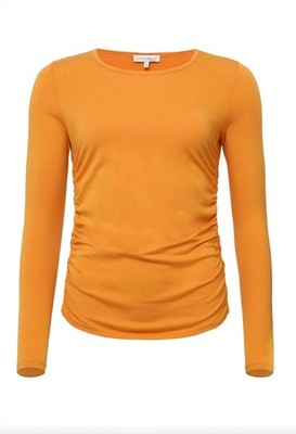 NWT Anatomie Milly Ruched Long Sleeve Top in tangerine in XL retails $178