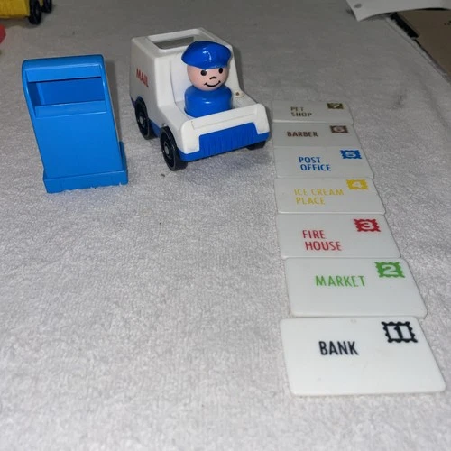 Vintage Fisher Price Little People Mail Truck Mail Box 1986