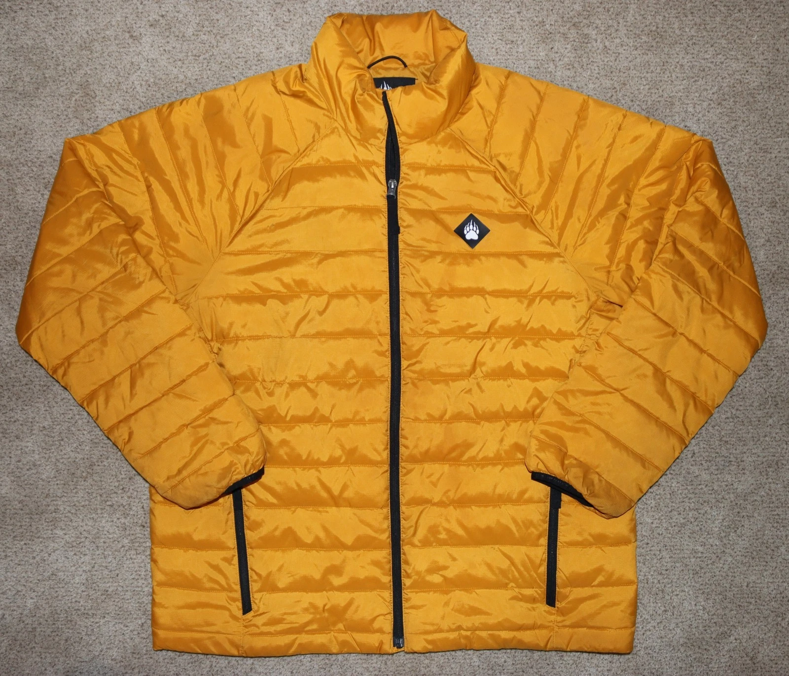 Alaskan Hardgear Jacket Mens Mustard Puffer Coat Duluth Trading Zip Lined Size L