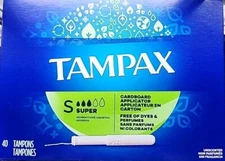 Tampax Super Absorbency Tampons Cardboard Applicator Leakguard Unscented 40ct