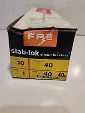 *Lot Of 10* FPE Federal Pacific NA140 40 Amp 1 Pole Stab-Lok Thick Wide Red