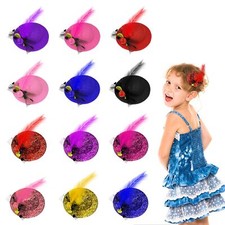 12pcs Mini Tea Hat Hair Clip for Women 2 Inch Party Hair Fascinators with Mes...