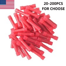 200PCS NYLON 22-18 Ga AWG Gauge Wire Butt Connectors Terminals Tin Copper US