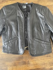 Rare Vintage 1990’s Crop Women’s Lizwear Black Leather Jacket 90s Size S