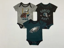 Philadelphia Eagles NFL Boys Champ 3-Pack Bodysuit Set - New