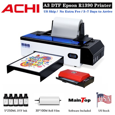 ACHI A3 DTF Printer Epson R1390 Direct to Film Dark and White Clothing Printing