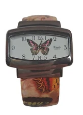 Xanadu Women's 8" Silvertone Cuff Watch Butterfly New Battery