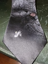 Don Loper Mens Neck Tie Multicolor Abstract Design with Swan Logo (Made in USA)