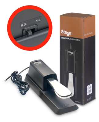 Stagg SUSPED 10 Sustain Pedal E-Piano Keyboard Polaritätsschalter Tastinstrument