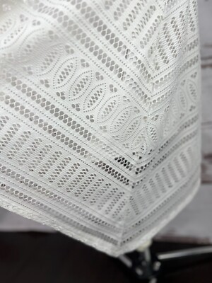 DANA BUCHMAN White Lace Overlay Boho Lined Stretchy Side High Lo Dress Sz  Small | eBay