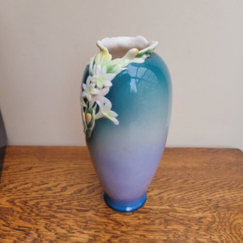 Franz Porcelain Vase Tuberose Flowers XP1893 BOXED - Picture 8 of 8