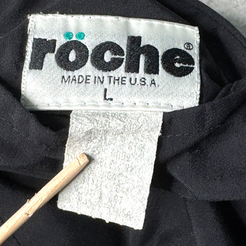 VTG Roche Jacket L Gold Black HoundsTooth Golf Windbreaker Pullover Reversible - Picture 7 of 9
