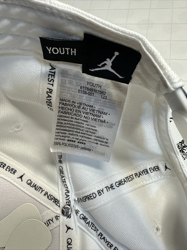 Nike Air Jordan Jumpman Youth (8/20) White Flatbill Hat Cap Adjustable (NWT) - Picture 6 of 6