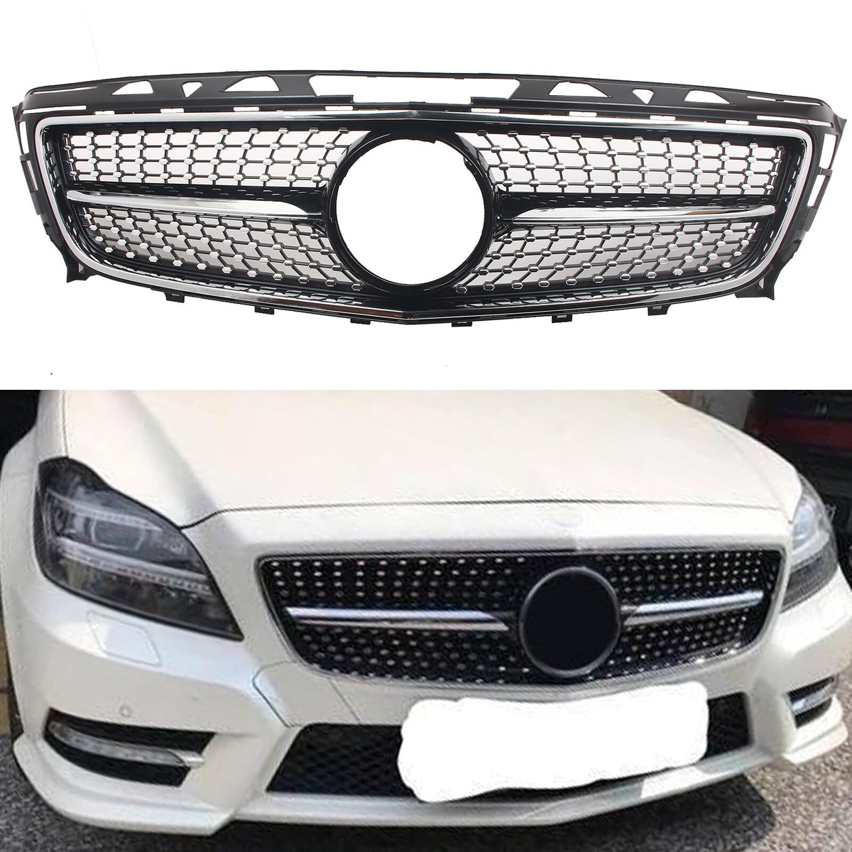 Gloss Black For Mercedes Benz CLS Class W218 2011-2014 Bumper