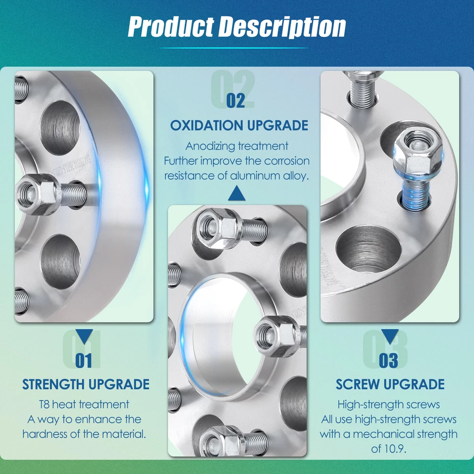 2PC 1.5" Hubcentric 5x4.75 Wheel Spacers for Chevy S10 Corvette GMC S15 Sonoma - Image 3 of 4