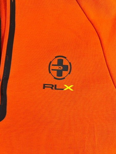 Ralph Lauren RLX Sweatshirt Men's Small Orange Pocket Long Sleeve Quarter Zip - Picture 3 of 13