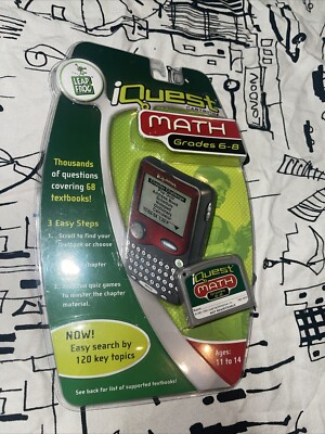 LeapFrog iQuest Educational Cartridge Math Grades 6-8 New In Package ...