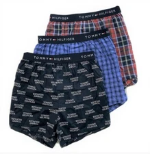 TOMMY HILFIGER MEN X3 - SPACE PLAID XLARGE - PACK SLIM FIT WOVEN BOXER UNDERWEAR