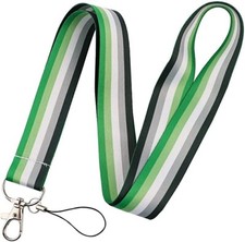 Aromantic Asexual LGBTQ Pride Flag Gay Lesbian 17.7" Neck Lanyard NEW