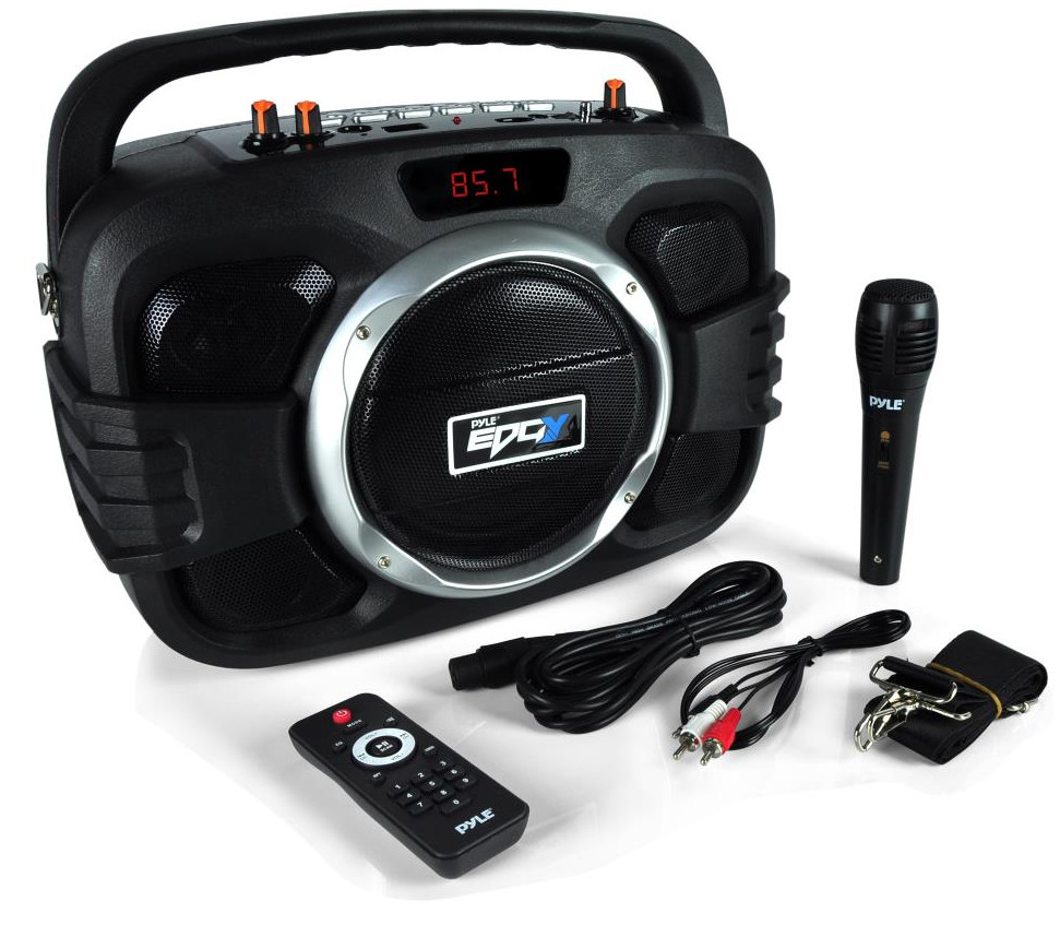 PYLE Compact Bluetooth BoomBox Microphone & Speaker System PWMA245BT
